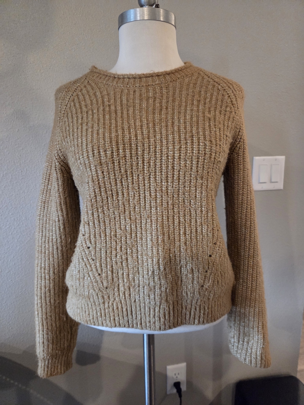 Pepin Women's Camel Crewneck Knit Sweater